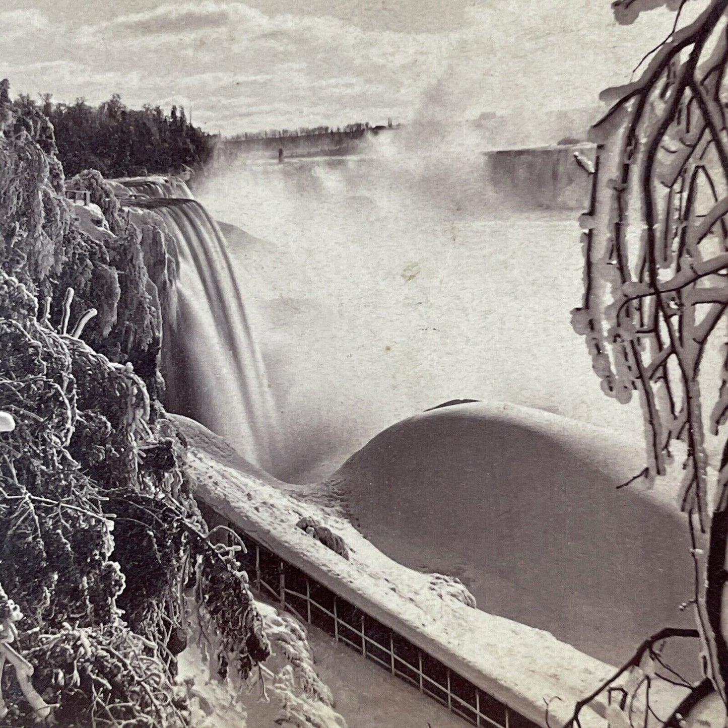 Ferry Grove Staircase Niagara Falls Stereoview Charles Bierstadt c1870s Y1842