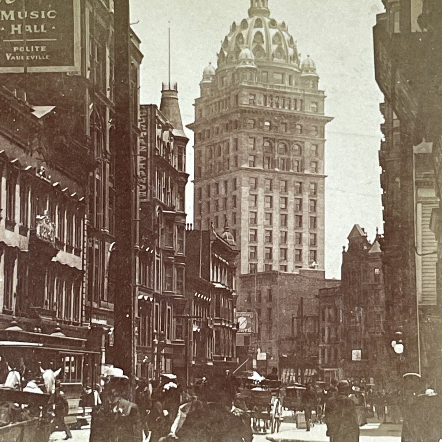 San Francisco Call Building Downtown Stereoview Photo Card Antique 1906 X803