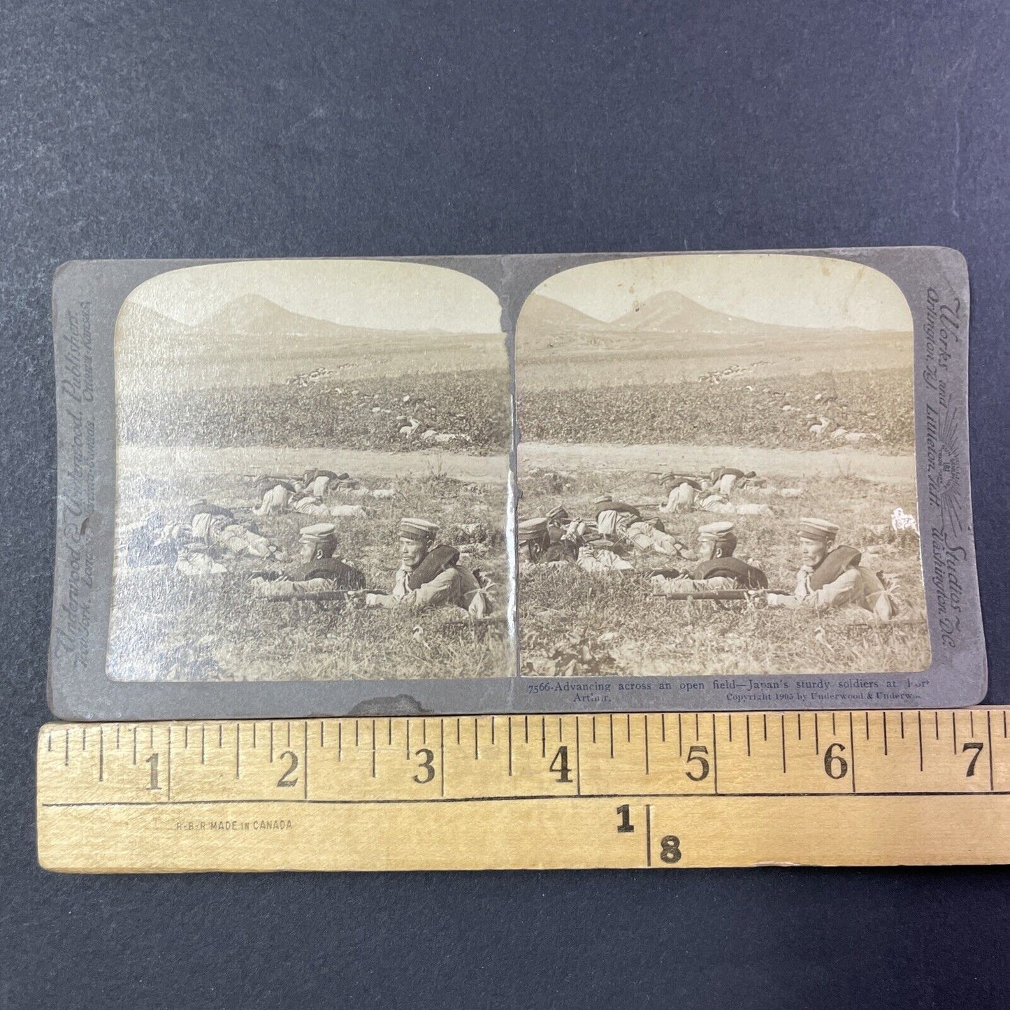 Japanese Troops Approach Russians In China Stereoview Antique c1905 X2820