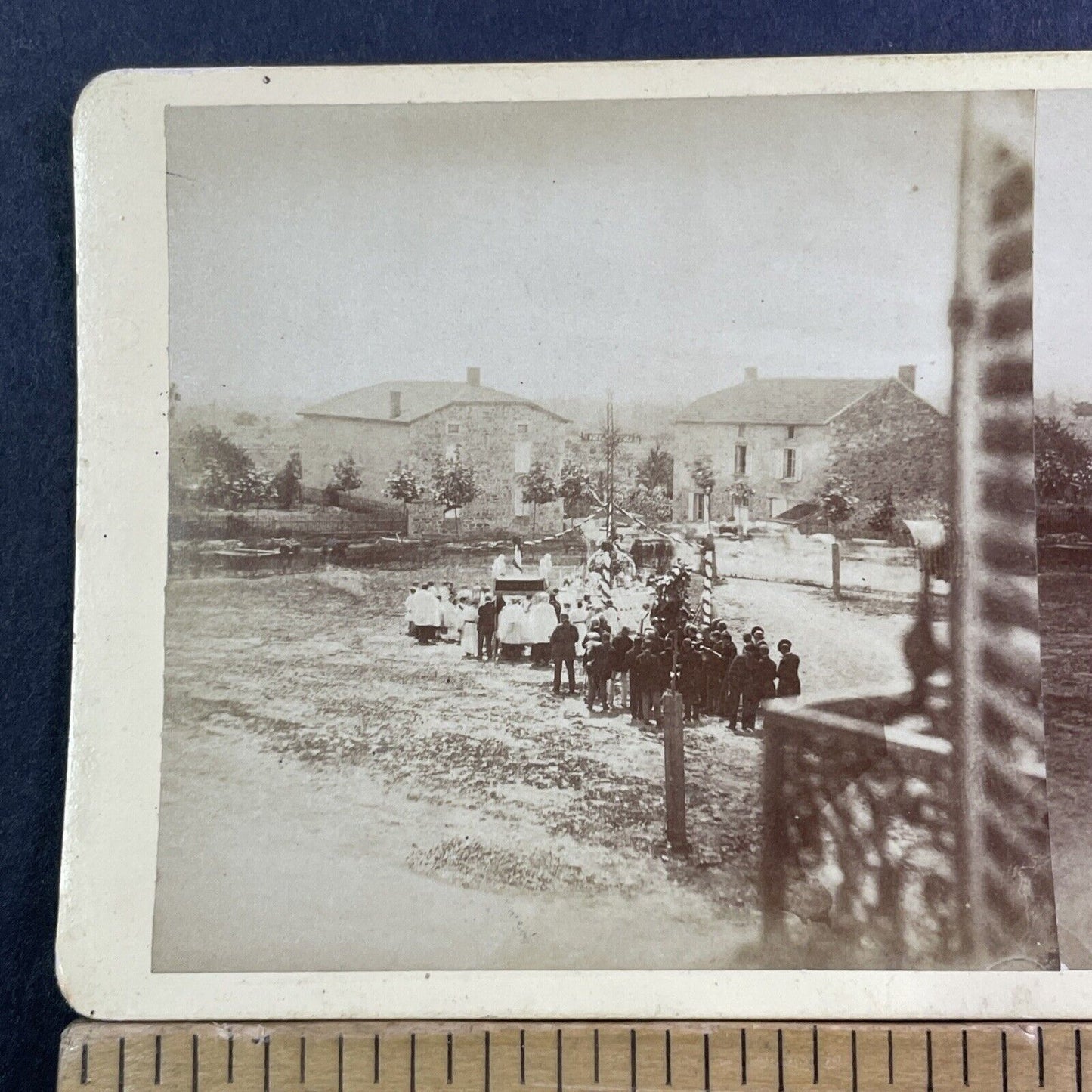 Funeral Procession Count Maxence de Grassin Stereoview Antique c1876 X2482