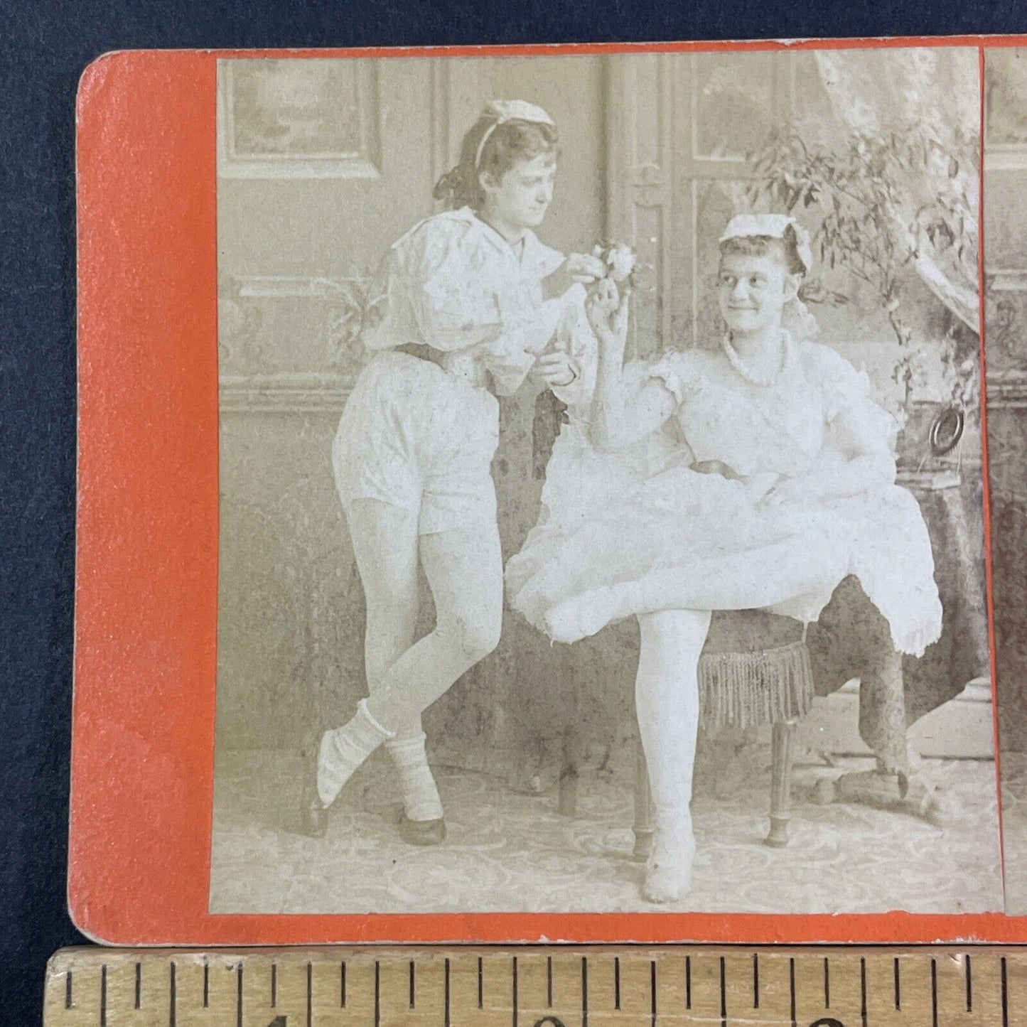 Rita Lawrence & Alice Lawrence New York Actresses Stereoview c1870s X2602