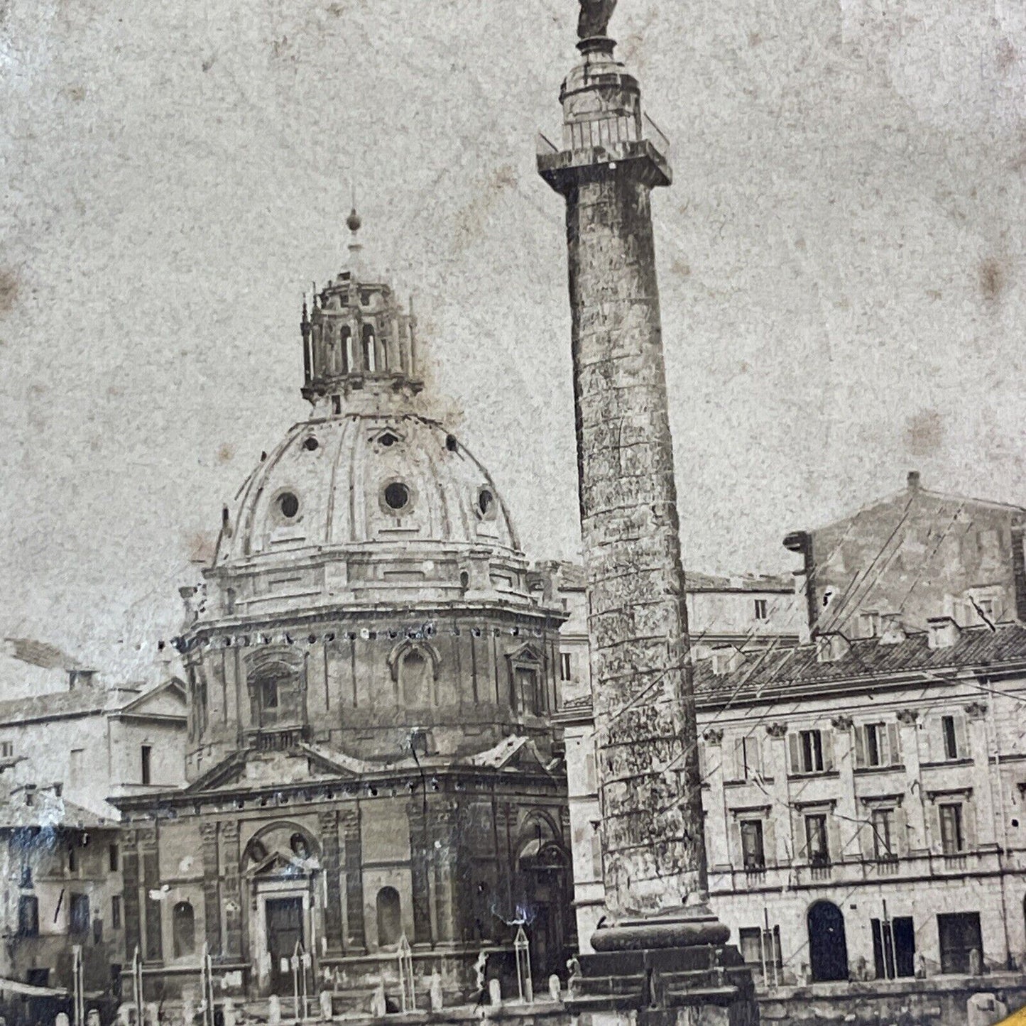 Trajan's Column Rome Italy Stereoview French Tissue Antique c1850s XT2106