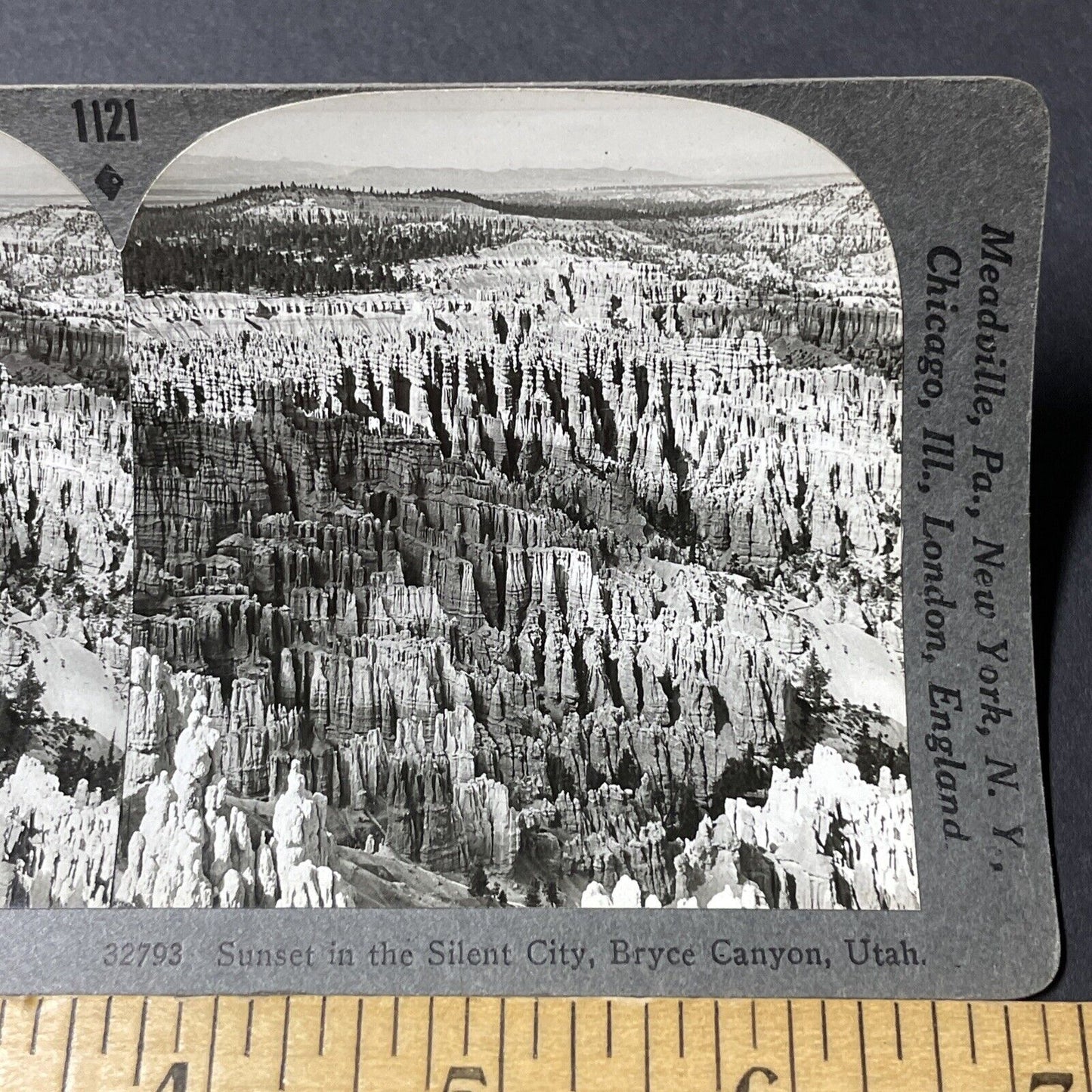 Antique 1910s Bryce Canyon Rock Spires Utah Stereoview Photo Card V2806