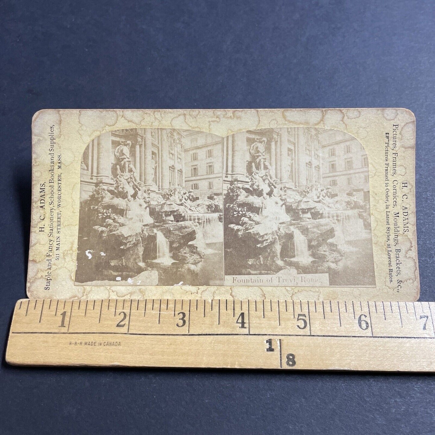 Antique 1880s The Trevi Fountain In Rome Italy Stereoview Photo Card P5167