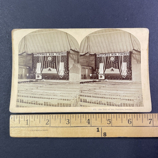 American Institute of Instruction Pavilion Stereoview New Hampshire c1870s Y1853