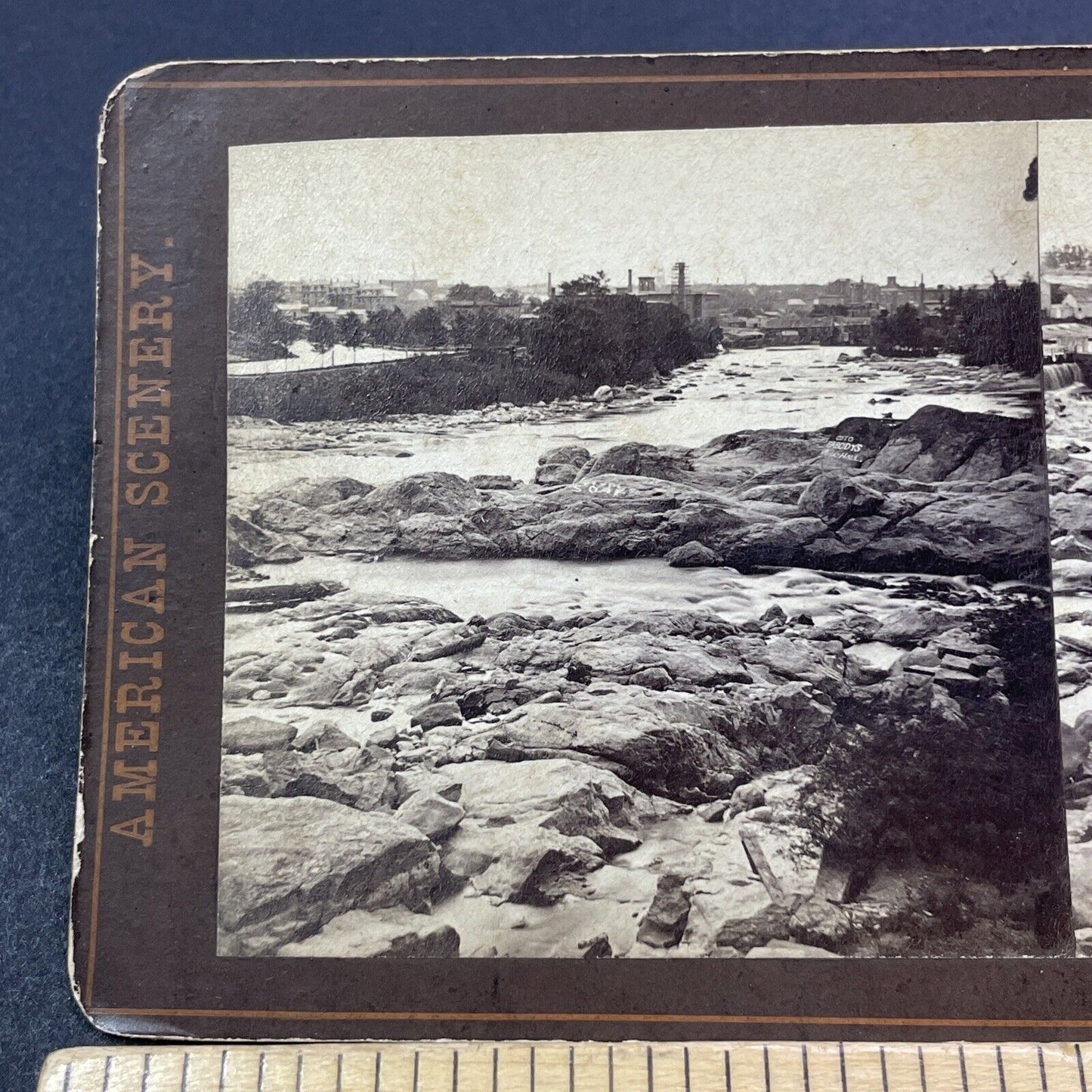 Antique 1870s Manchester New Hampshire City View Stereoview Photo Card V1933