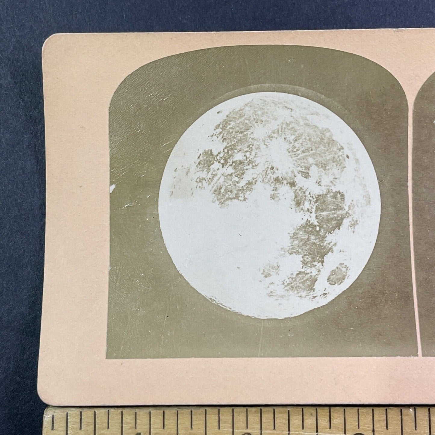 Full Moon In Space Stereoview High Resolution BW Kilburn Antique c1891 X1339