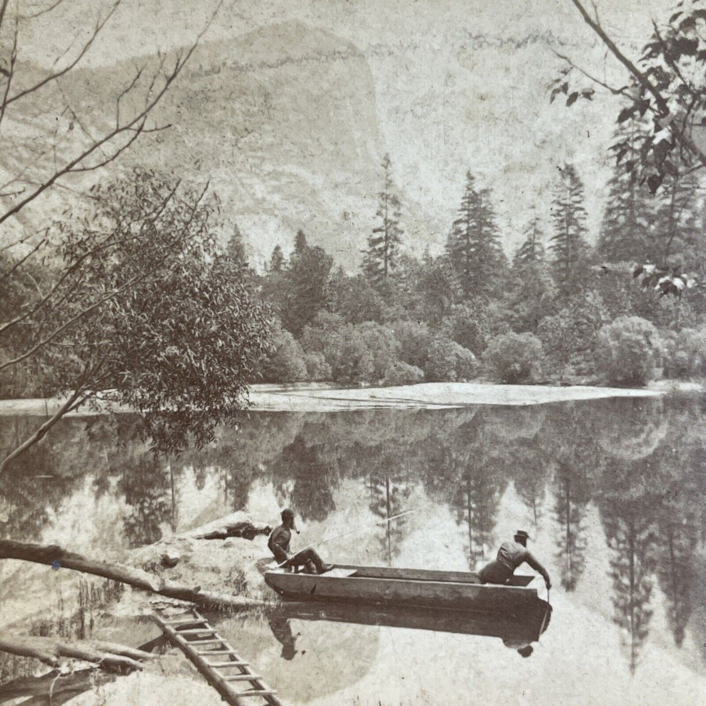 Antique 1880s John Muir (Left) Yosemite California Stereoview Photo Card P3517