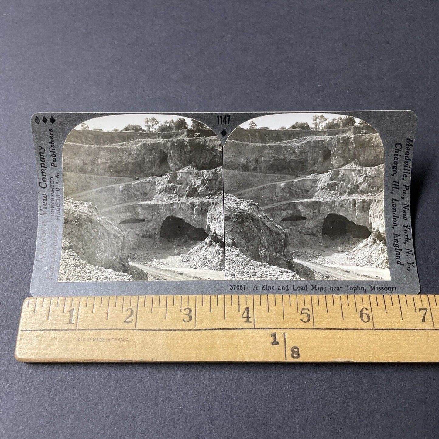 Antique 1910s Zinc & Lead Mine Joplin Missouri Stereoview Photo Card V2593