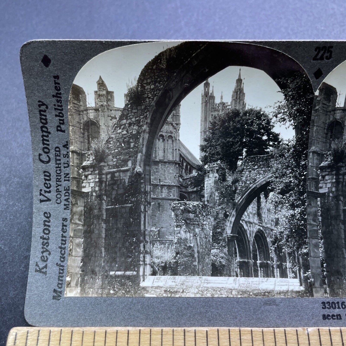 Antique 1920s Canterbury Cathedral Church England Stereoview Photo Card V2954