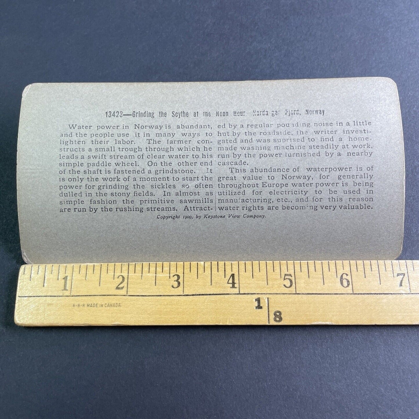 Antique 1903 Tool Sharpener Stone Hardanger Norway Stereoview Photo Card P2114