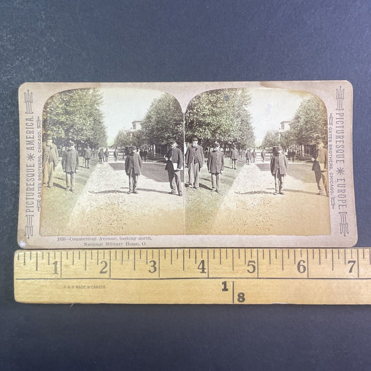 Union Civil War Veterans in Uniform Stereoview Dayton Ohio c1884 X3850