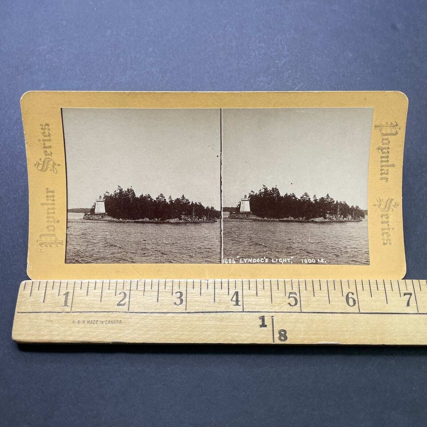 Antique 1870s Lyndoch Lighthouse Wellesley Island NY Stereoview Photo Card P2482