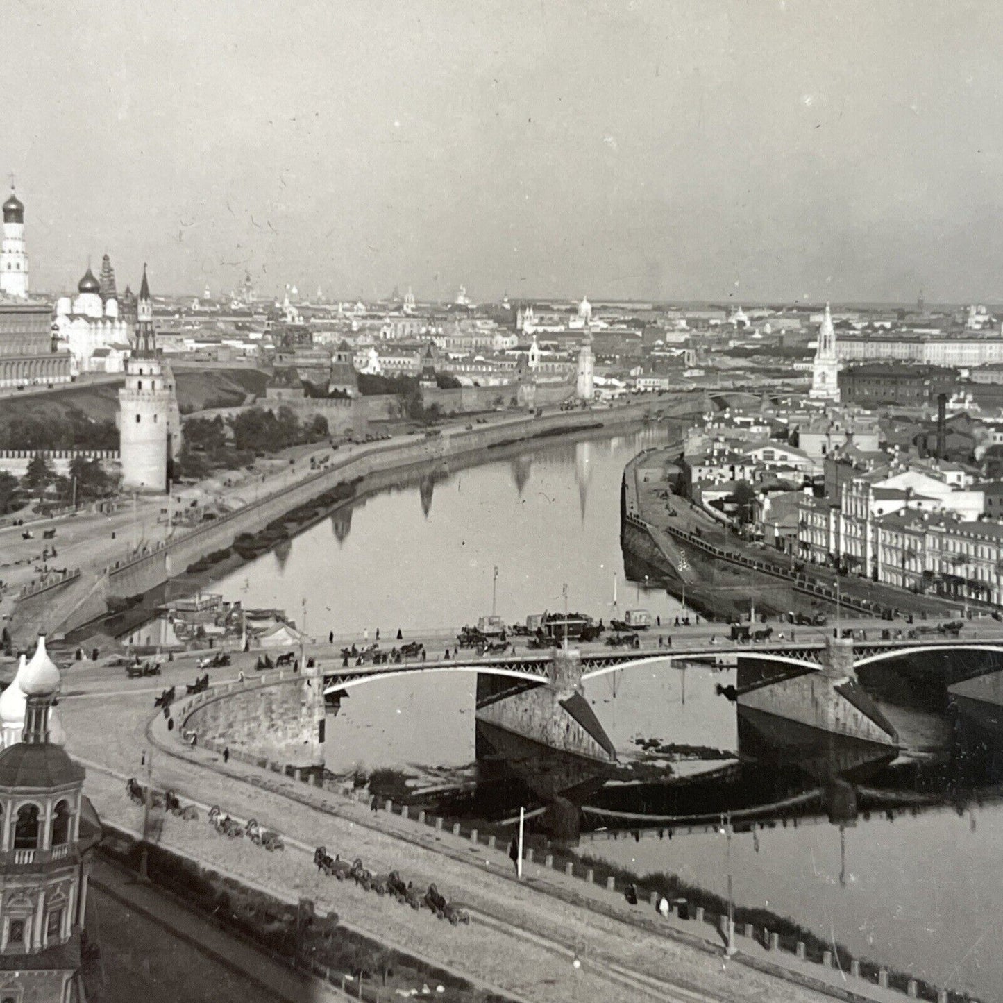 Antique 1910s The Kremlin Moscow Russia City View Stereoview Photo Card P3745