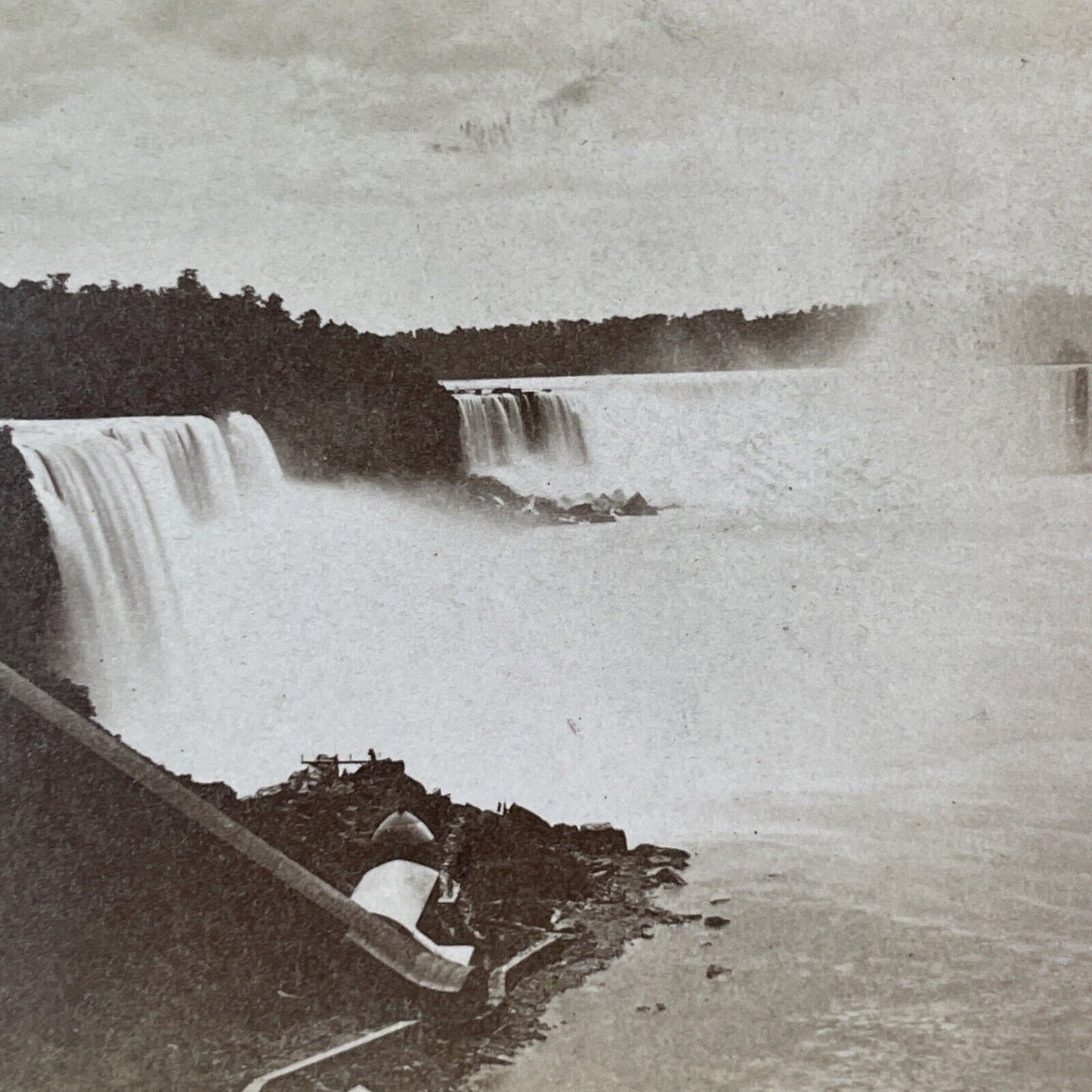 Niagara Falls Staircase to Ferry Stereoview George Curtis Antique c1870s Y2424