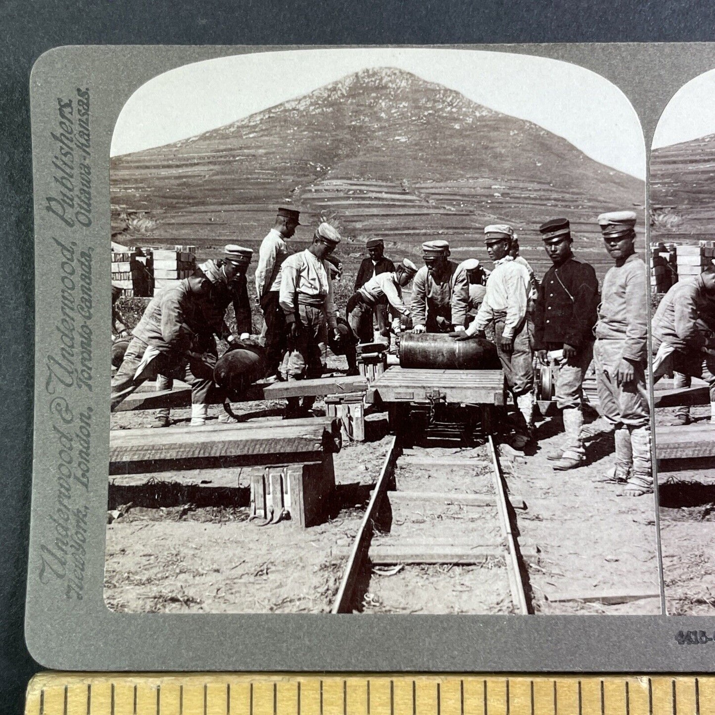 Japanese Frontline Shells Stereoview Russo-Sino War Antique c1905 X4203