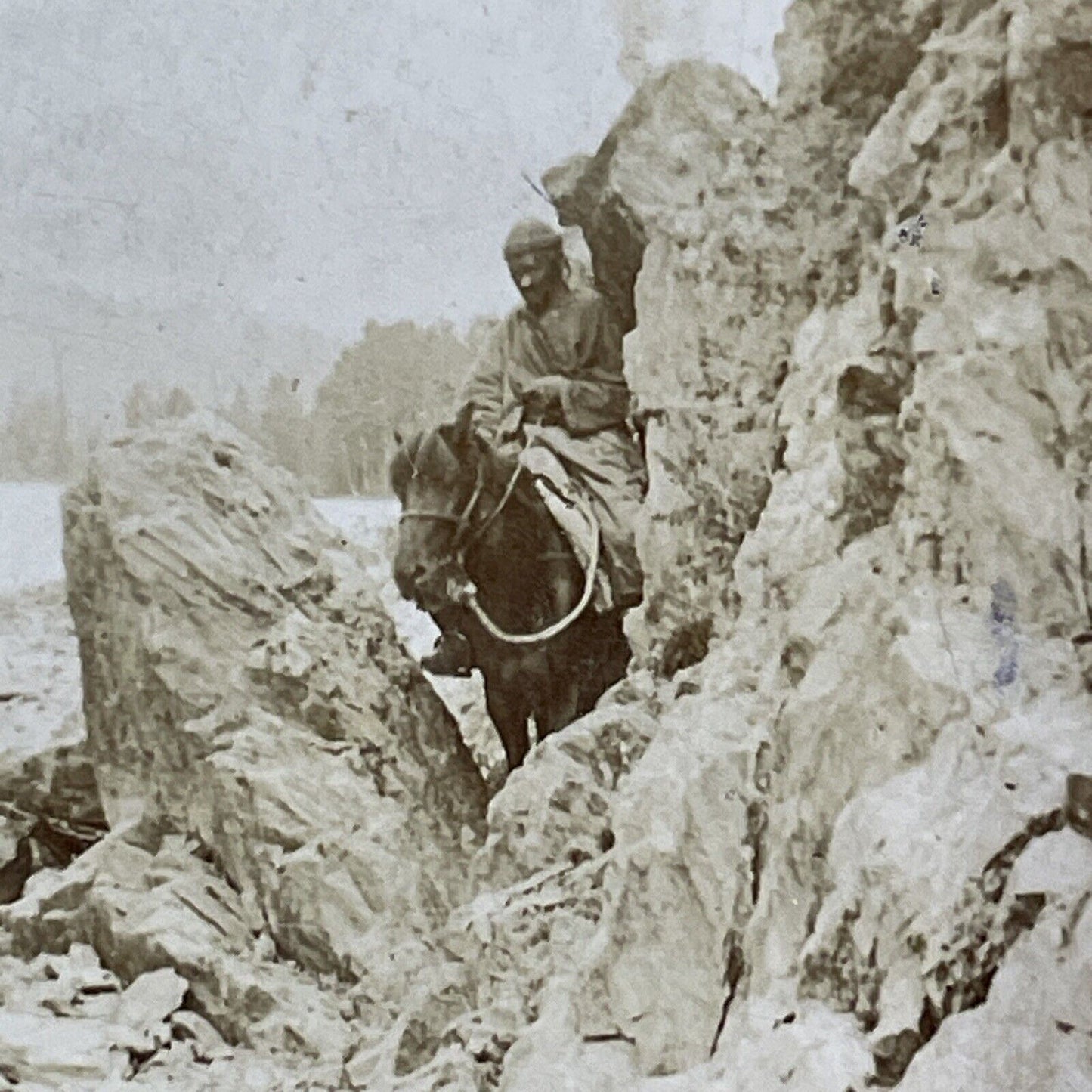 Chinese Altai Mongol Horseman Stereoview Kaytanak Kaitanak Antique c1896 X2617