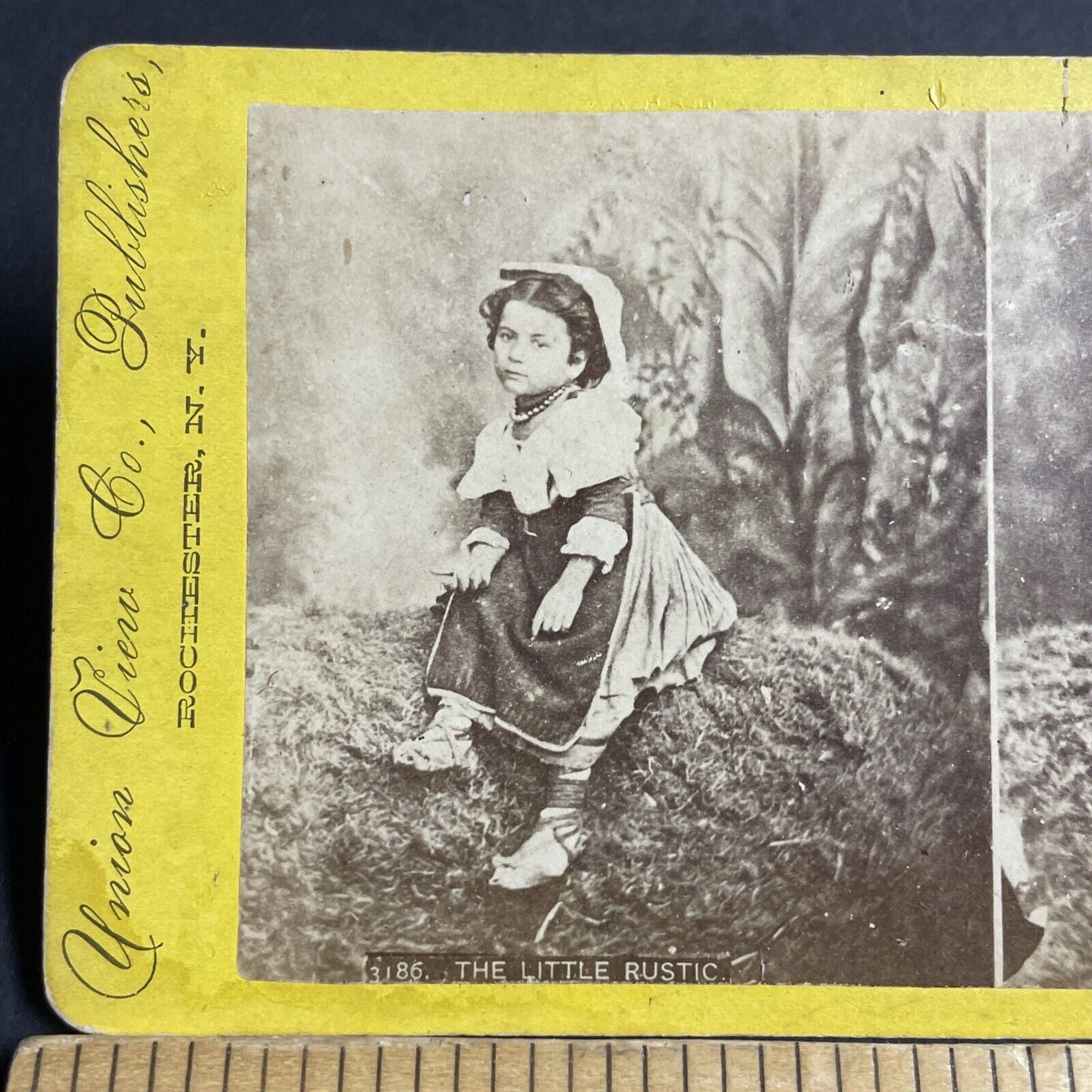 Antique 1870s Circus Performer Lavinia Warren Stereoview Photo Card P4071 RARE!