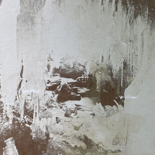 Antique 1870s Winter Ice Grotto Bottom Niagara Falls Stereoview Photo Card P3310