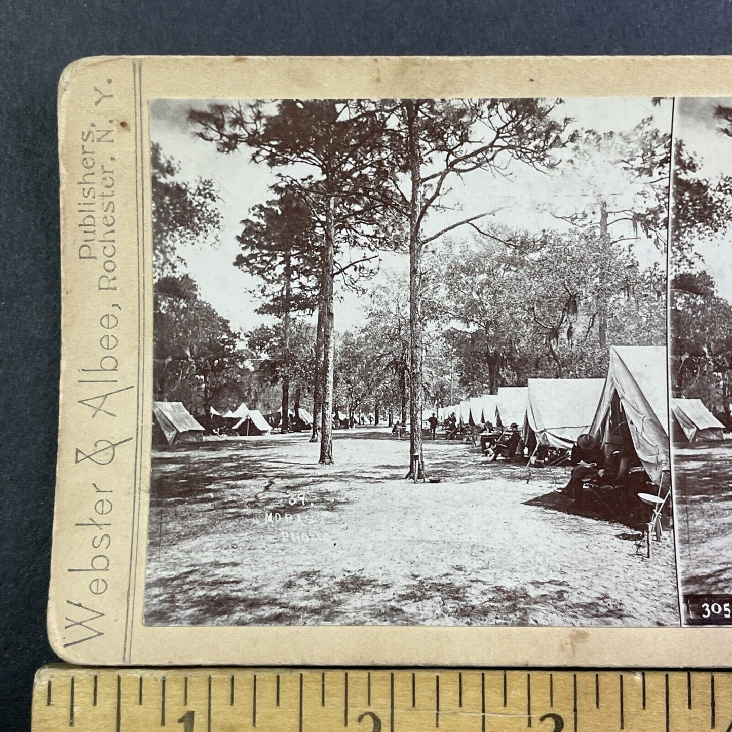 US Army Camp In Tampa Bay Florida Stereoview Webster Antique c1898 X3120