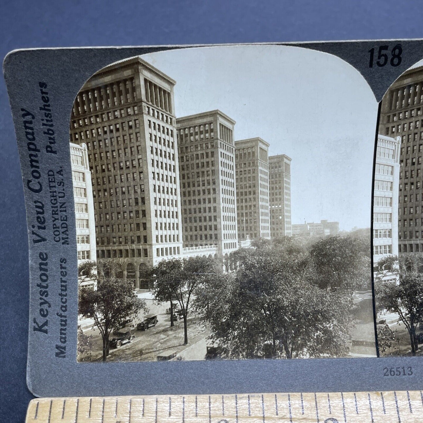 Antique 1920s General Motors Office Building Detroit Stereoview Photo Card P2059