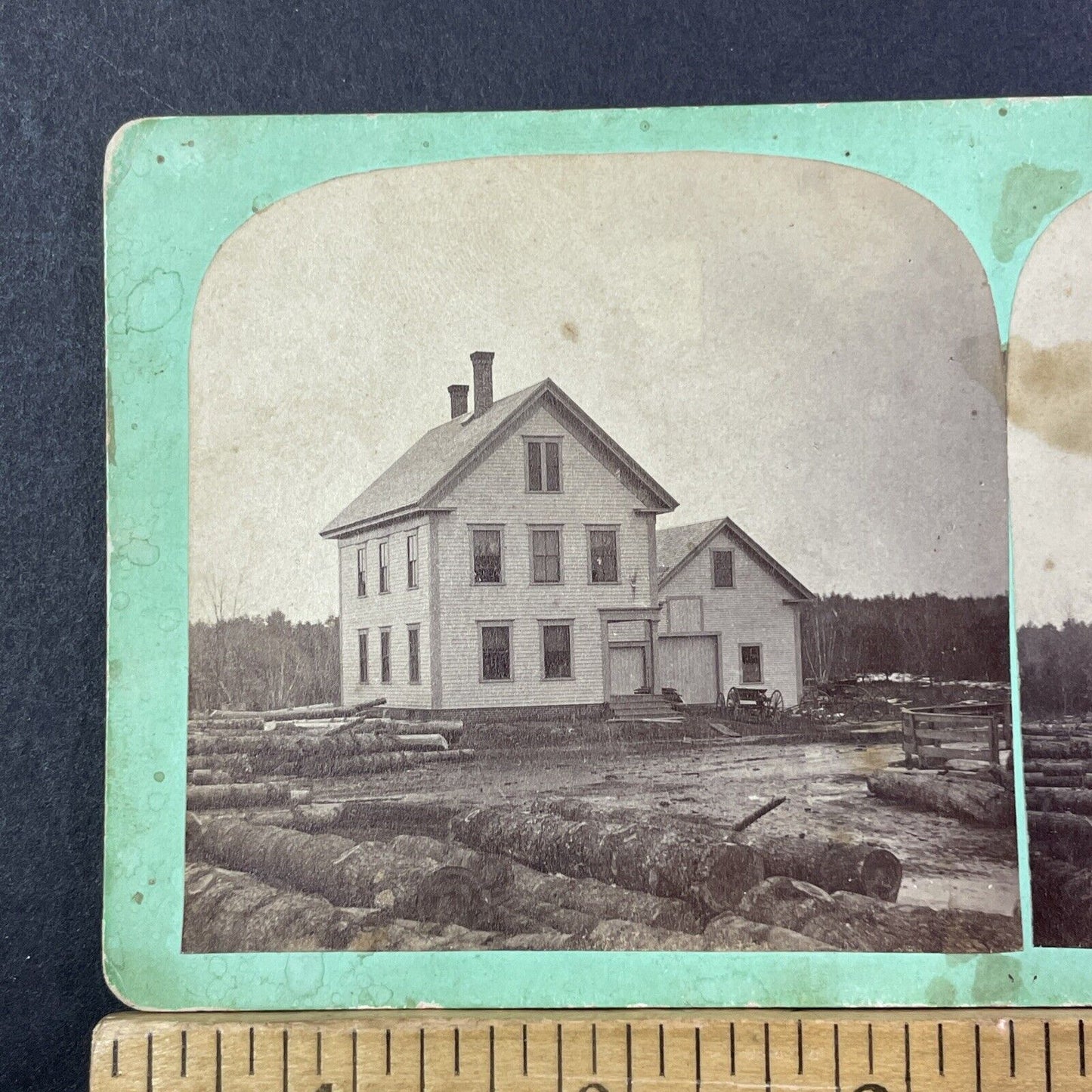 The Osgood House Stereoview Newton New Hampshire Photo Card Antique c1869 X893