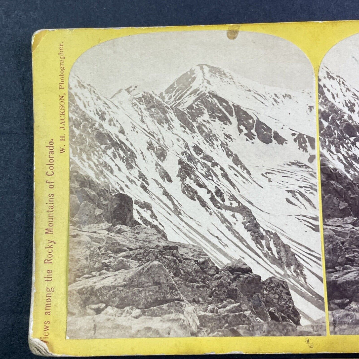 W.H. Jackson Hayden Geological Survey Stereoview Gray Peak Colorado c1872 X3635