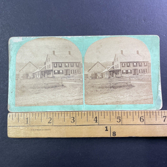 Farm House Hotel Stereoview Orford NH Photo Card CB Cheney Antique c1869 X993