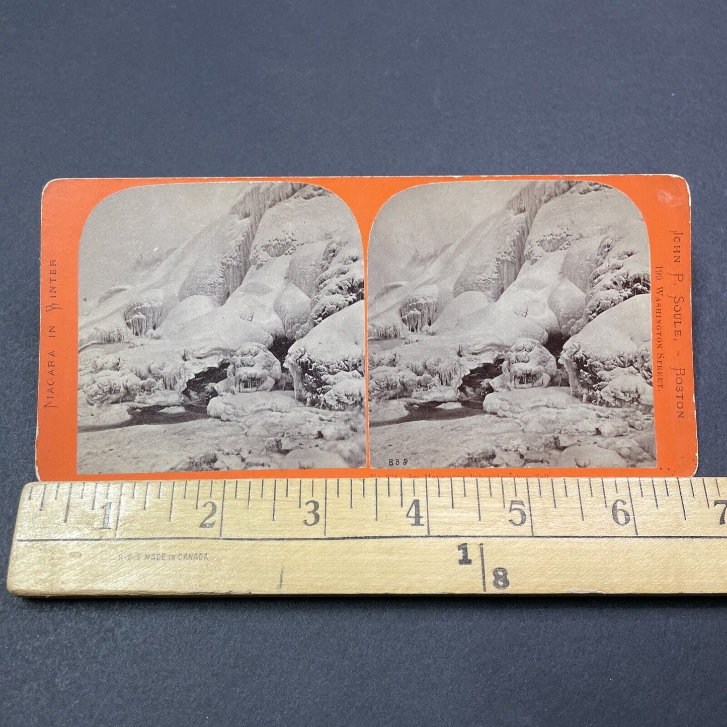 Antique 1870s The Bottom Of American Niagara Falls Stereoview Photo Card V1909