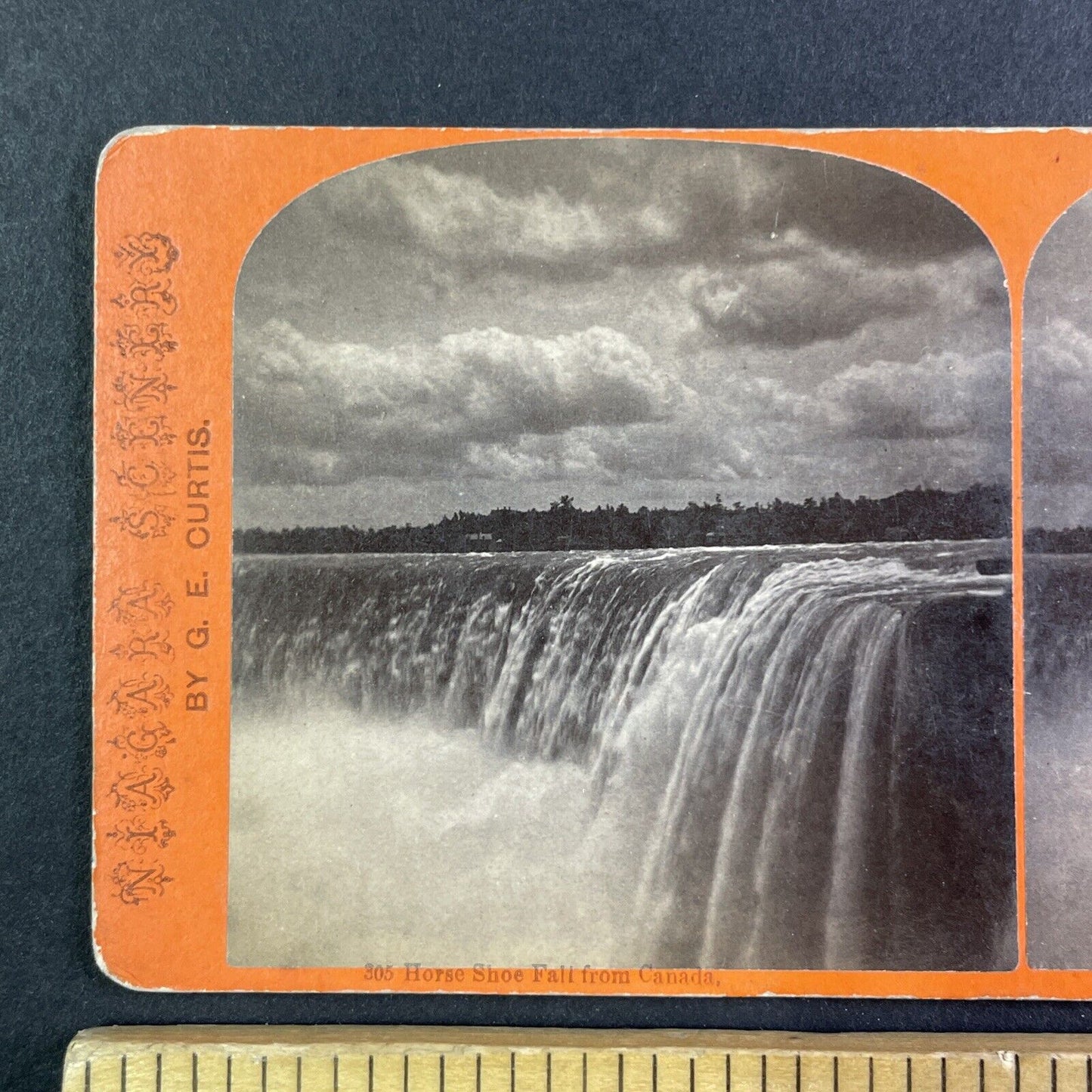 Niagara Falls from the Top Stereoview George Curtis Antique c1870s Y2765