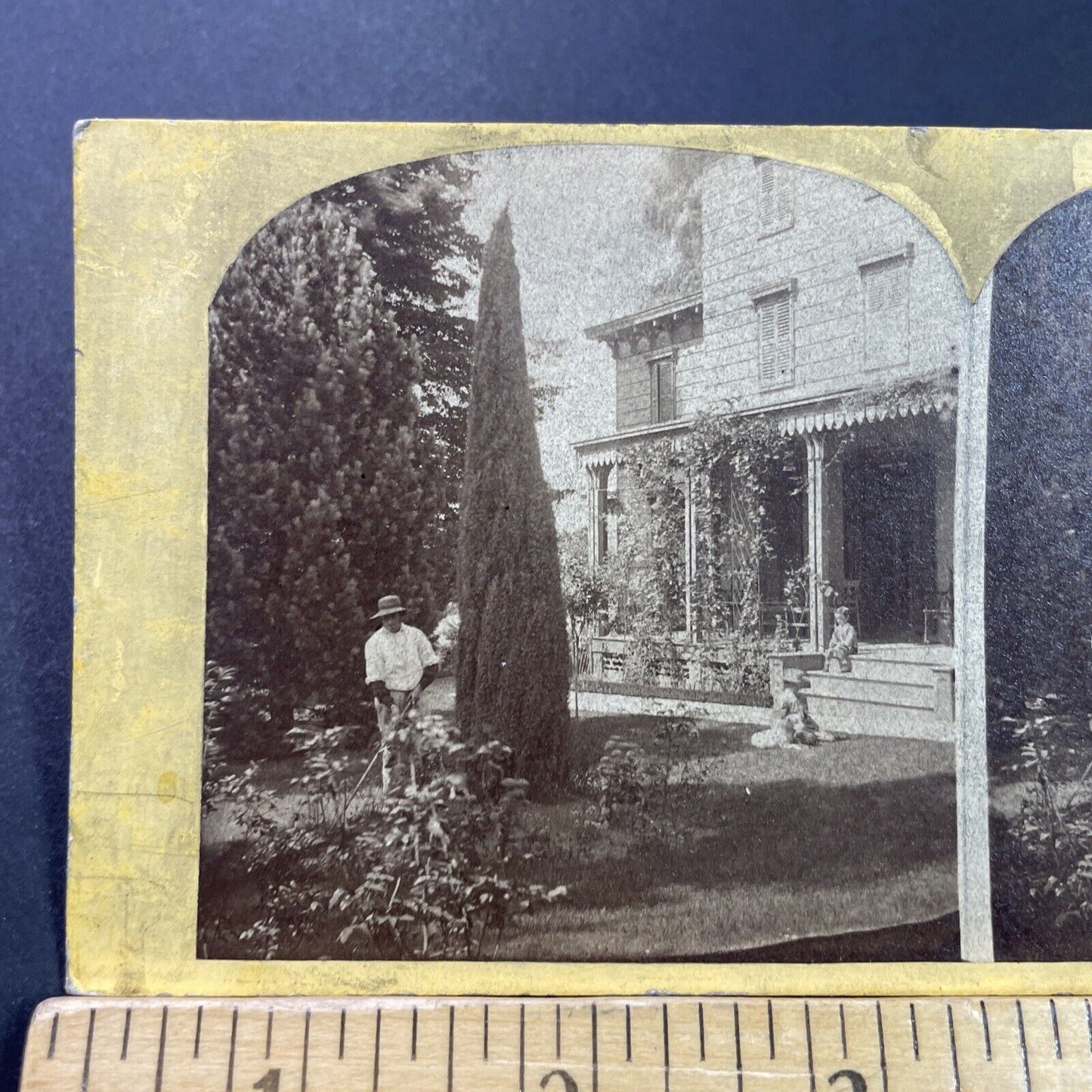 Antique 1870s House And Garden Toronto Ontario Stereoview Photo Card P3980