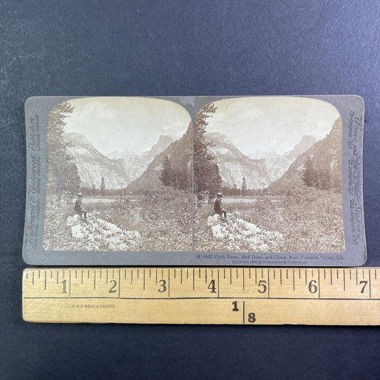 North Dome & Half Dome Yosemite Californa Stereoview Antique c1902 X3723