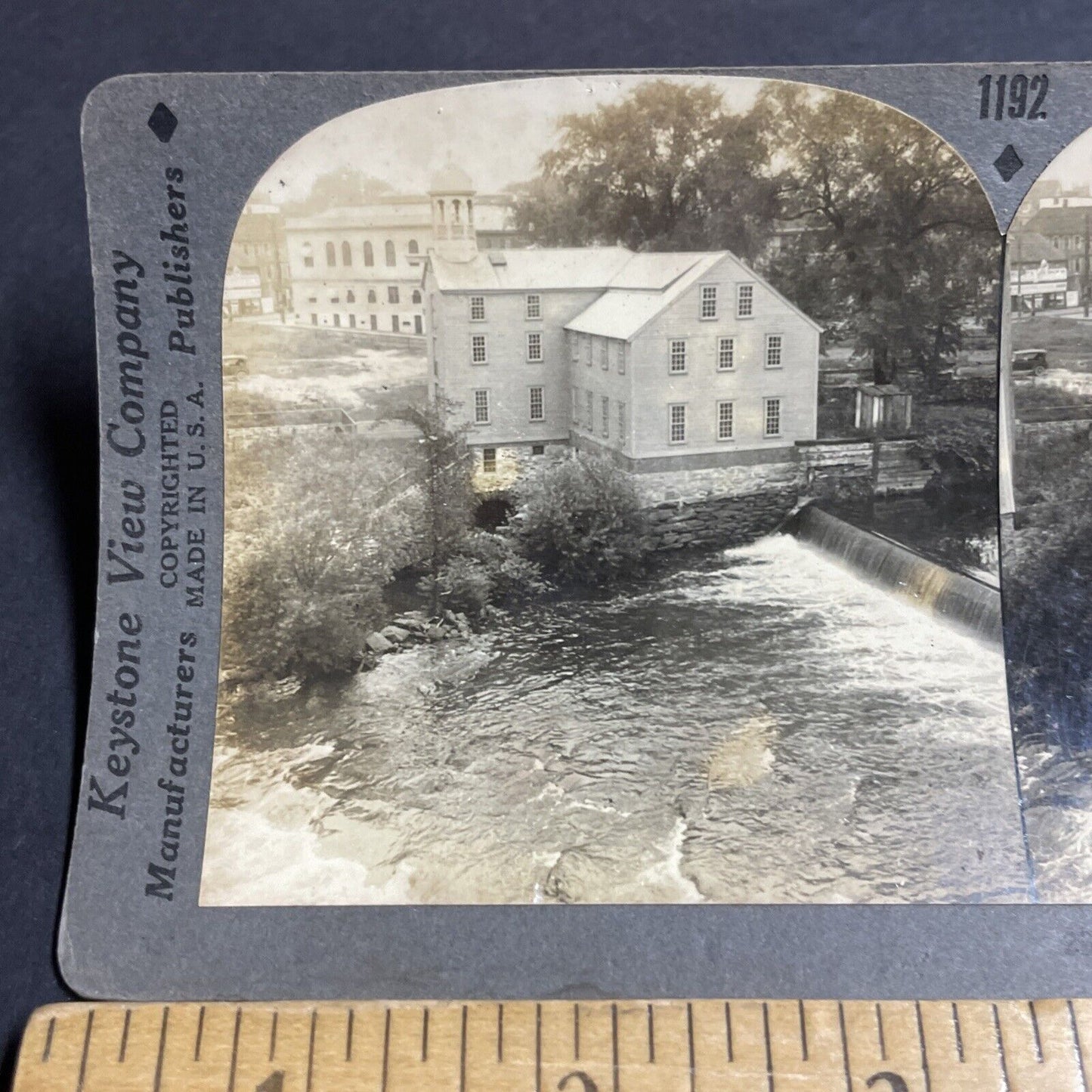 Antique 1910s Slater Cotton Mill Pawtucket RI Stereoview Photo Card P4906