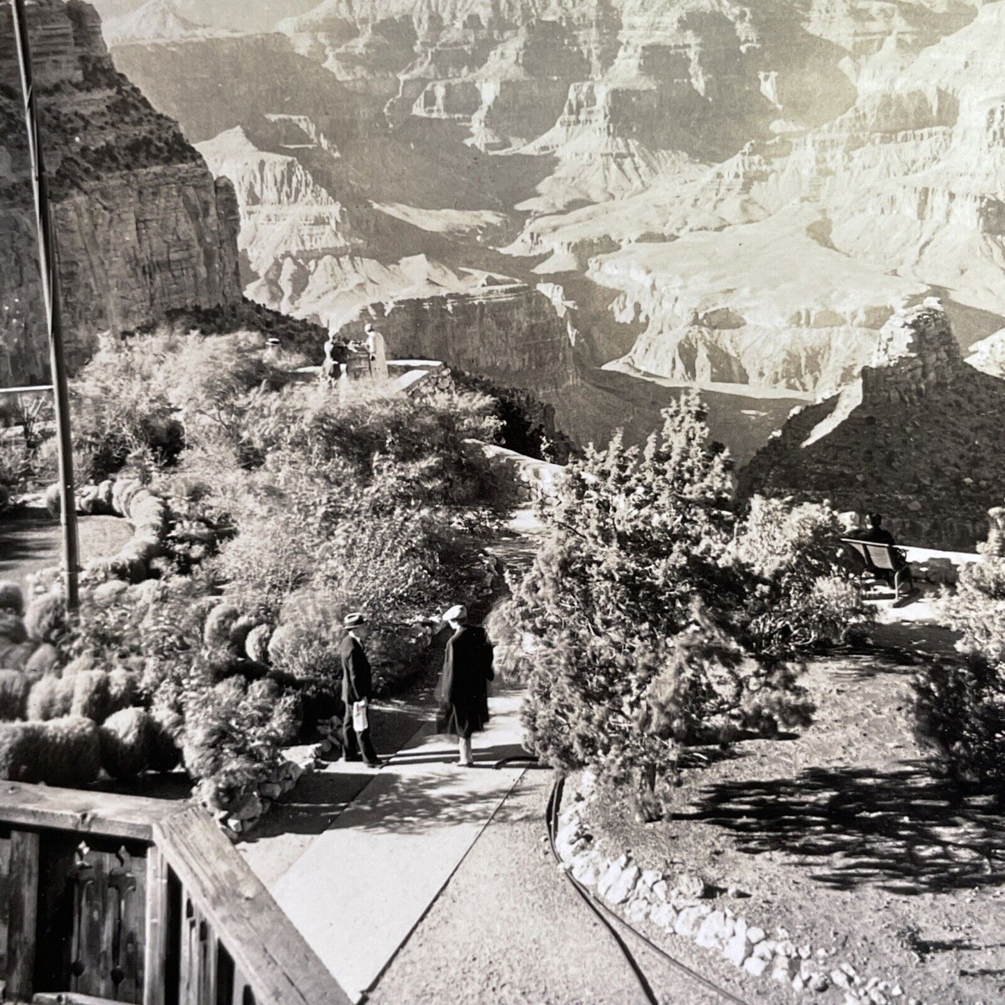 Antique 1930 El Tovar Hotel View Of Grand Canyon AZ Stereoview Photo Card P1349