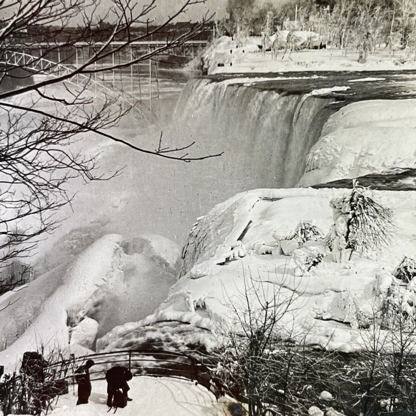 Antique 1910s Great Blizzard Of 1899 Niagara Falls Stereoview Photo Card P3284