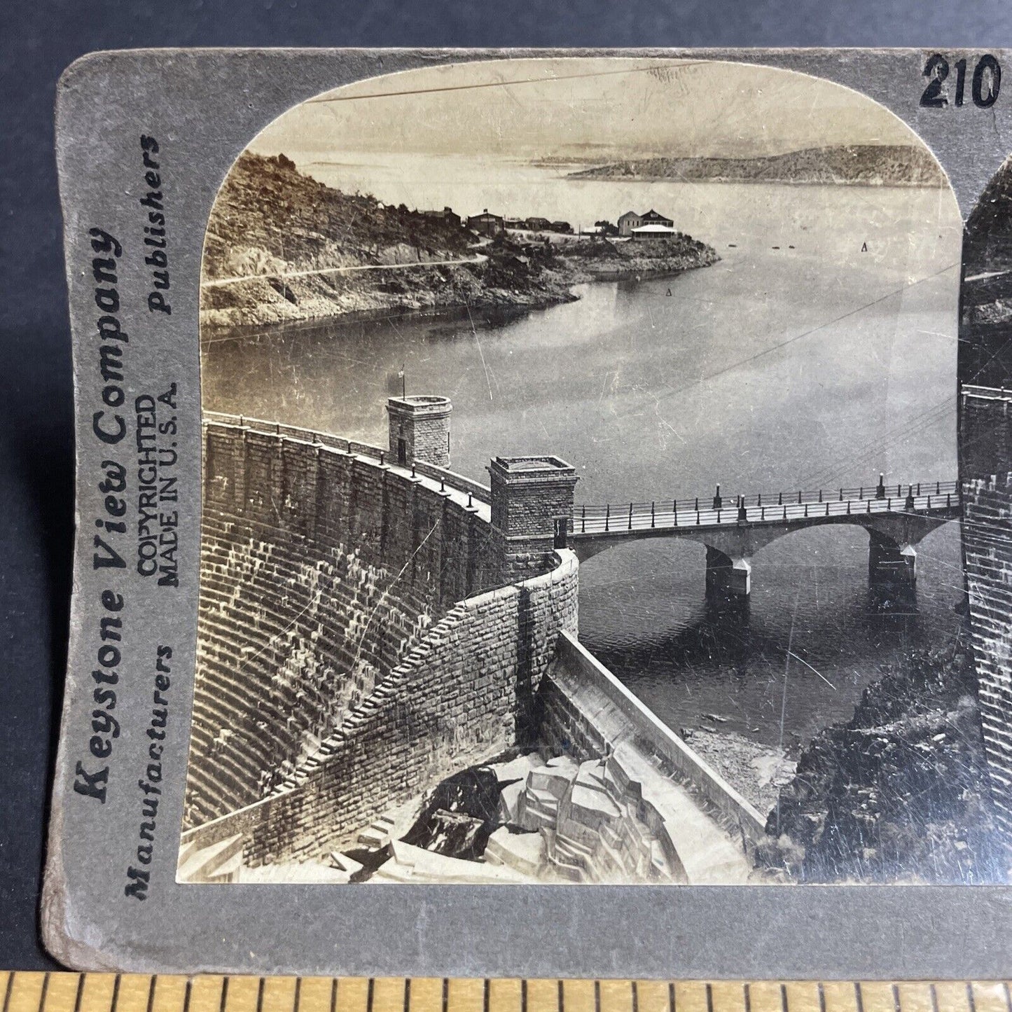 Antique 1910s Great Roosevelt Dam Phoenix Arizona Stereoview Photo Card P5015