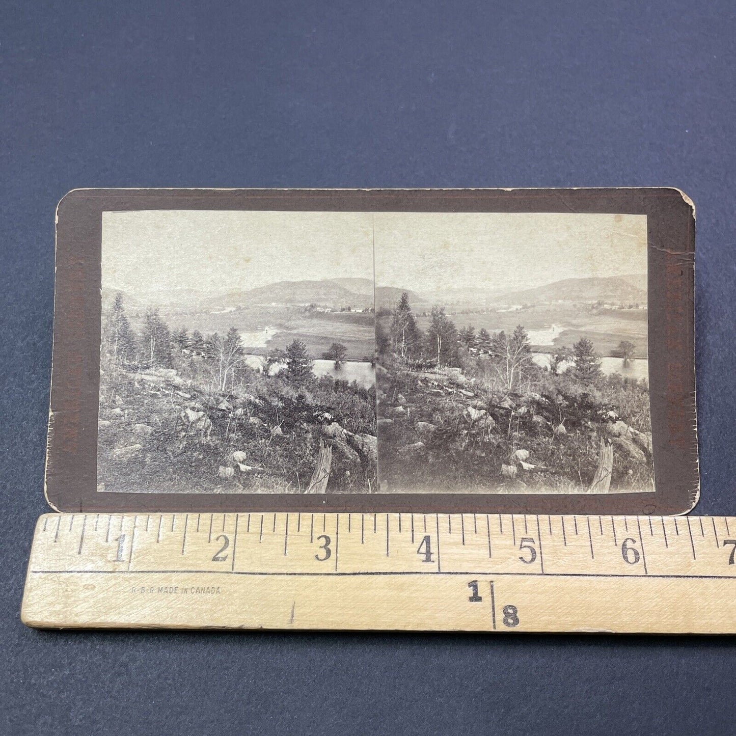 Antique 1870s Warren New Hampshire River & Mountains Stereoview Photo Card V1925