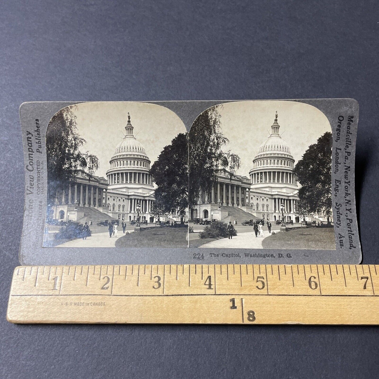 Antique 1909 Capitol Building Washington DC Stereoview Photo Card V2838