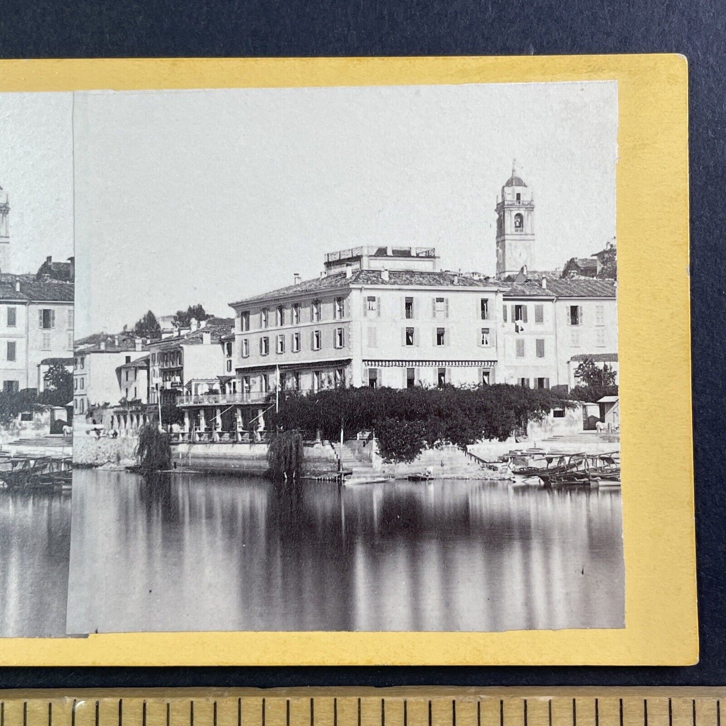 Bellevue Hotel Zurich Switzerland Stereoview Swiss Hotel Antique c1860 X3798