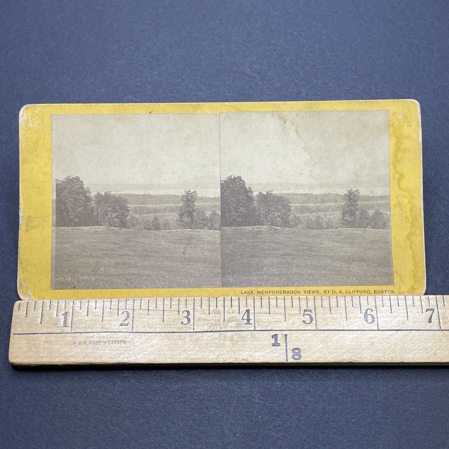 Antique 1870s Lake Memphremagog Derby Vermont Stereoview Photo Card V1708