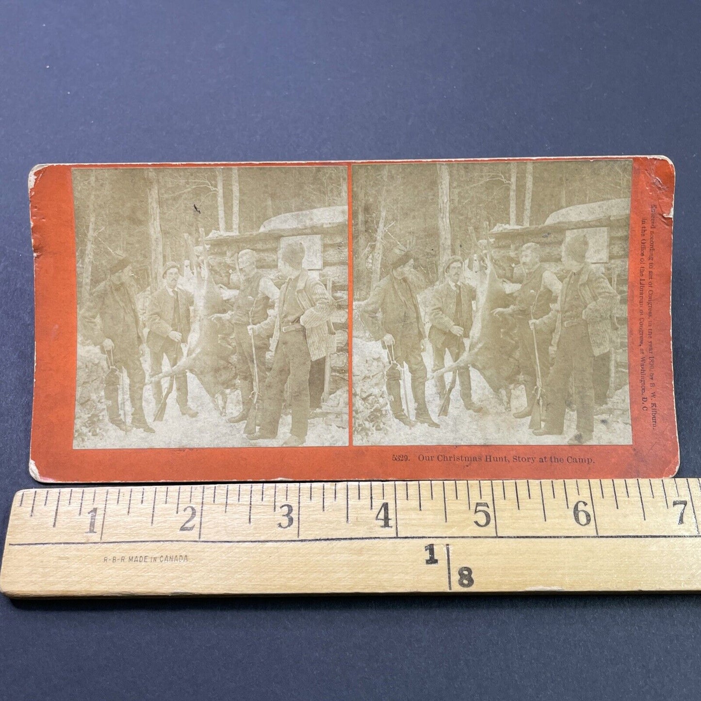 Antique 1890 Deer Hunting Littleton New Hampshire Stereoview Photo Card P2624