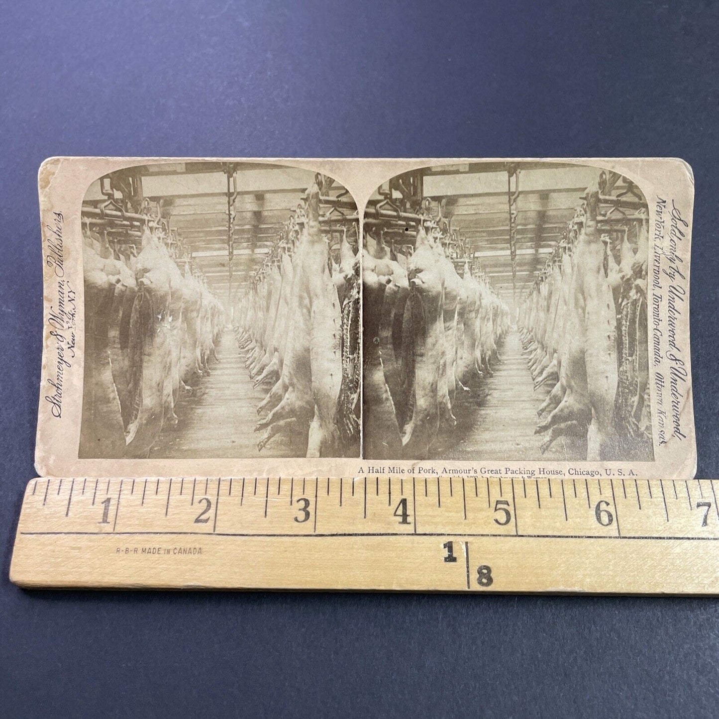 Antique 1893 Armour Meats Chicago Illinois Stereoview Photo Card P3870