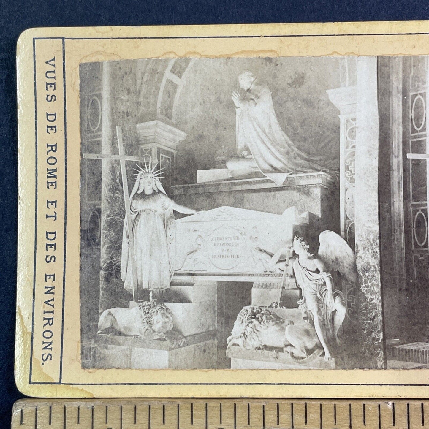 Tomb of Clement XIII by Antonio Canova Stereoview Rome Italy Antique c1871 X3562