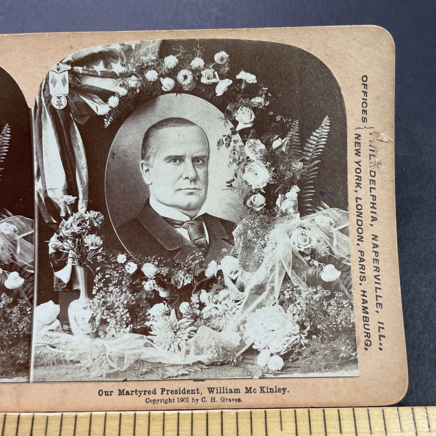 Antique 1901 President McKinley Funeral Picture Stereoview Photo Card P3544