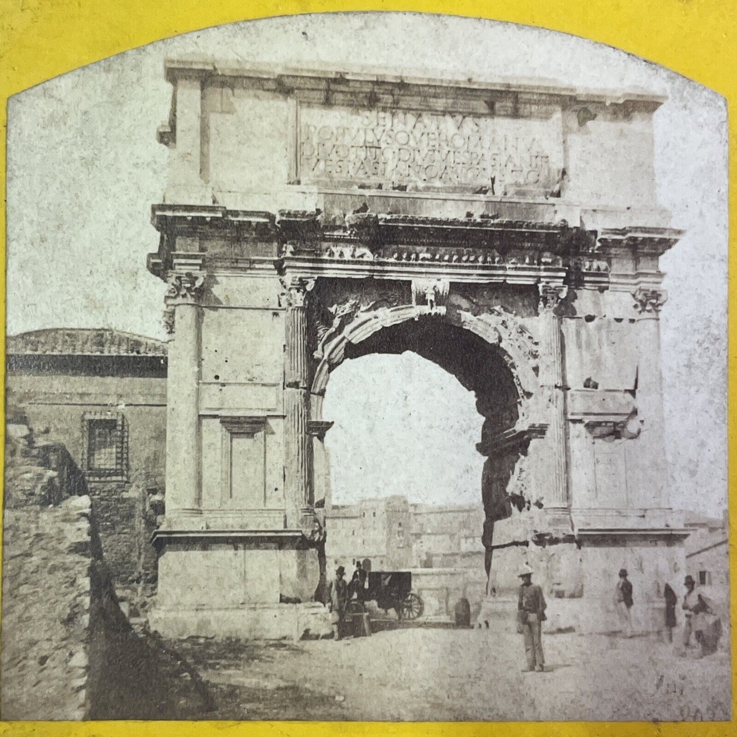 Arch of Titus in Rome Italy Stereoview Robert Rive Antique c1865 Y1426