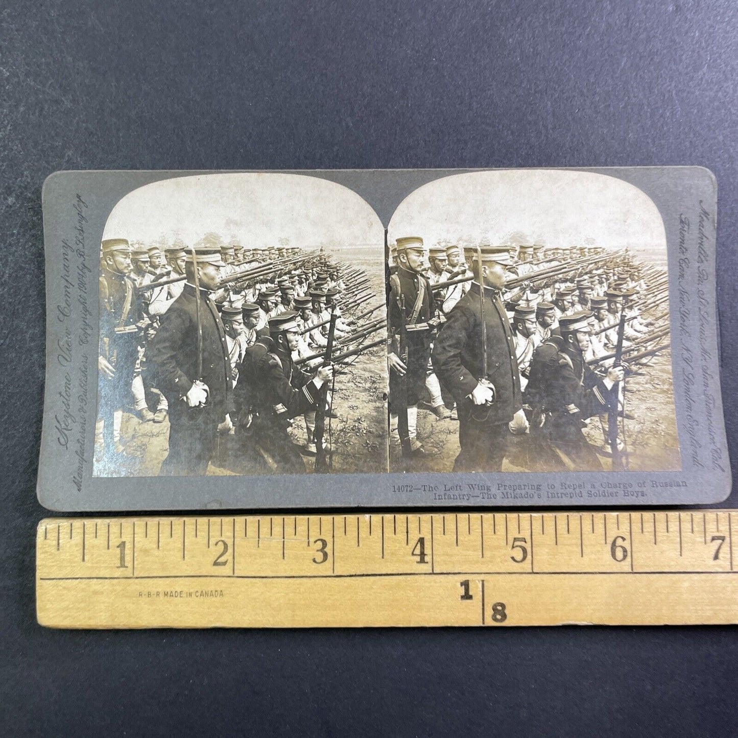 Japanese Defensive Formation Stereoview Russo-Sino War Antique c1904 X4089