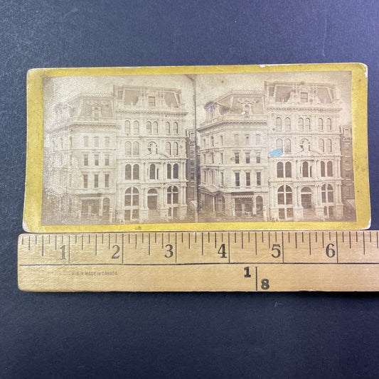 National Park Bank Stereoview Ann St & Broadway Manhattan NY Antique c1872 X2446