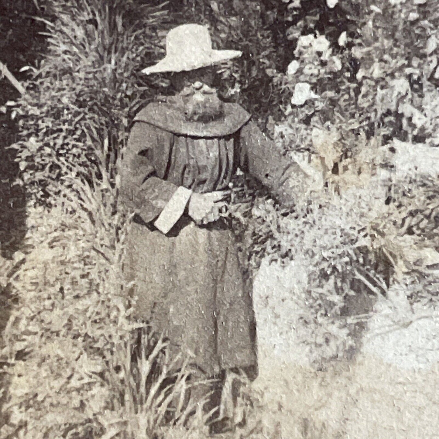 Antique 1900 Jewish Monk Ancient Olive Tree Stereoview Photo Card P4432