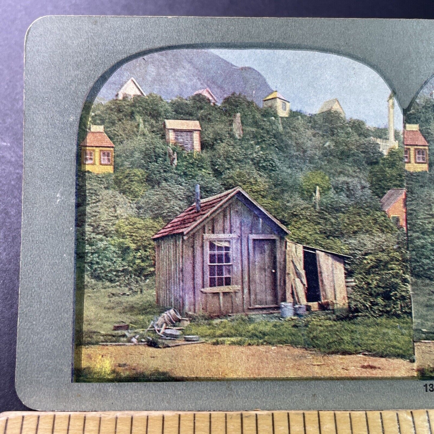 Antique 1905 Native Indian Burial Huts Juneau Alaska Stereoview Photo Card P3316