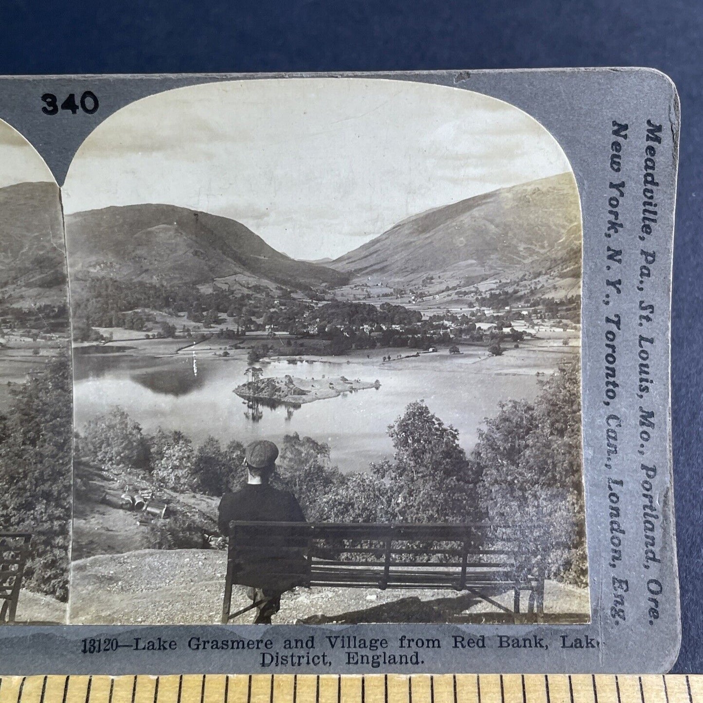 Antique 1904 Lake Grasmere From Red Bank England Stereoview Photo Card P2163